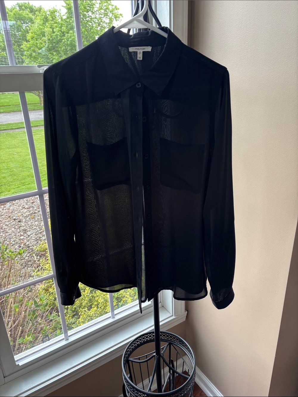 Maurices Black Button-Front Dress Shirt